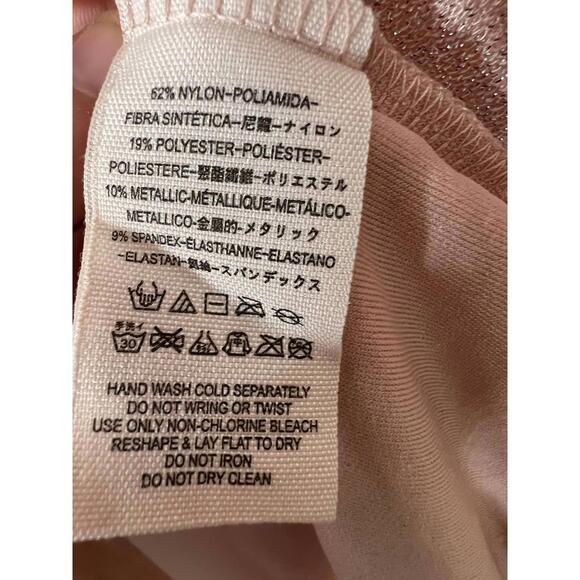 NWT Free People One More Time Lurex Wrap Midi Dress Peach Pink Shimmer Size M - Picture 9 of 10